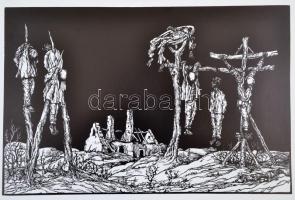 Gácsi Mihály. 12 db grafika ofszet reprodukciója. Bp., 1977, Corvina. Papír mappában, jó állapotban