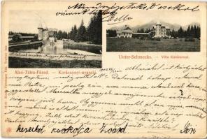 1902 Alsótátrafüred, Unter-Schmecks, Dolny Smokovec (Magas-Tátra, Vysoké Tatry); Karácsonyi nyaraló. Feitzinger Ede 44/45. / villa (EK)