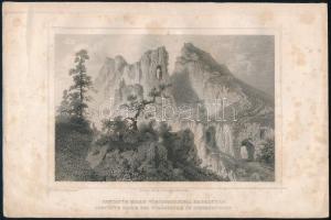 cca 1850 Ludwig Rohbock (1820-1883): Csetátye Mare Vöröstoronynál Erdélyben, acélmetszet, 12x16 cm
