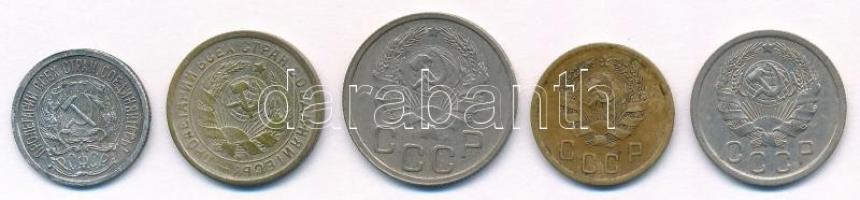 Szovjetunió 1922. 10k Ag + 1932. 15k Cu-Ni+ 1935. 20k Cu-Ni + 1936. 2k Al-Br + 15k Cu-Ni T:1-,2
Sov...