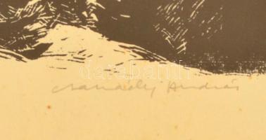 Csanády András (1929- ): A havas Sófalva felett 1979, fametszet, papír, jelzett, számozott (1/100), ...