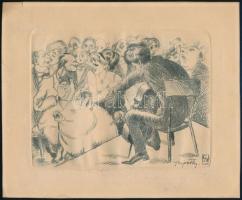 Szigethy István (1891-1966 ), Koncert. rézkarc, papír. Jelzett. 14 x 19 cm