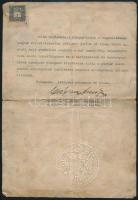 1910 Triest: Hajógépészi bizonyítvány, hátoldalán magyar honosítással / Ship enginer licence 34x25 c...