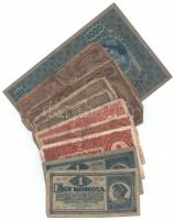 1902-1923. 10db-os vegyes korona bankjegy tétel T:III-IV