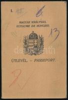 1930 Útlevél fénykép nélkül / Hungarian passport