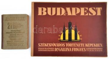 Budapest székesfőváros története képekben. Szerk.: Gallina Ferenc. Bp., 1932, Házinyomda. Papírkötésben, jó állapotban. + Budapest térkép-utcanévjegyzék, 21 db kerületi térképpel, félvászon kötésben, jó állapotban.