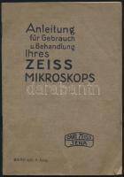 cca 1930 Zeiss Mikroskops. ismertető füzet 45p.