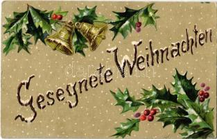 Gesegnete Weihnachten / Christmas greeting card, Emb. litho