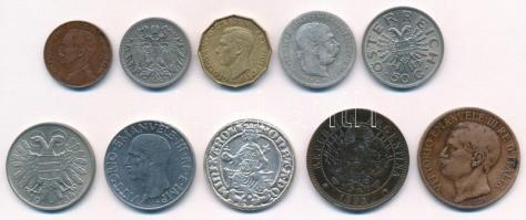10db vegyes külföldi fémpénz tétel, közte Olaszország, Ausztria, Argentina T:1--3 10pcs of mixed foreign metal coins, including Italy, Austria, Argentina C:AU-F