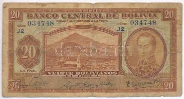 Bolívia 1928. 20B T:III- Bolivia 1928. 20 Bolivianos C:VG  Krause 131
