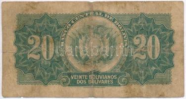 Bolívia 1928. 20B T:III-
Bolivia 1928. 20 Bolivianos C:VG 
Krause 131