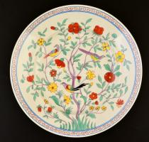 Herendi Oriental Garden mintás lapos tányér, kézzel festett, jelzett, máz alatti hajszálrepedéssel, d: 26 cm