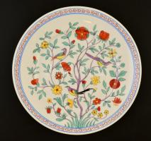 Herendi Oriental Garden mintás lapos tányér, kézzel festett, jelzett, máz alatti hajszálrepedéssel, d: 26 cm
