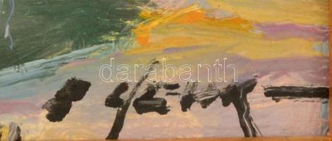 Usik Stepan Grigorovich (1925-2001): Tavasz Kárpátalján. Tempera, karton, jelzett, keretben, 32×21 c...