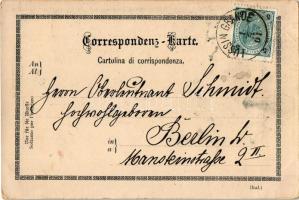 1901 Veli Losinj, Lussingrande; Hafen, Erzherzogliches Palais, Hafen-Einfahrt / port, steamship, pal...