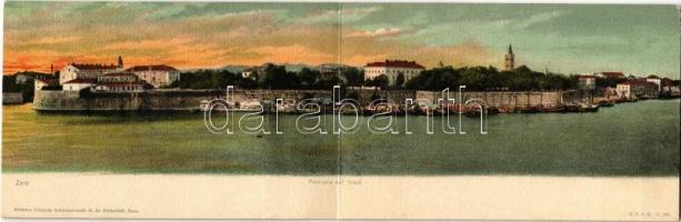 Zadar, Zara; Panorama dall Ovest / folding panoramacard / kinyitható panorámalap