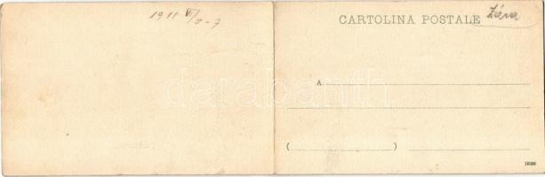 Zadar, Zara; Panorama dall' Ovest / folding panoramacard / kinyitható panorámalap