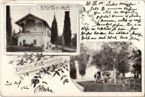 1901 Pola, Pula; Kaiserwald / Siana / Sijana Forest, restaurant. Art Nouveau, floral (EK)