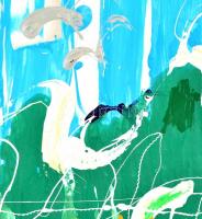 Czibor Ildikó (1969- ): Nyitás. Akril, farost, jelzett, 80×90 cm