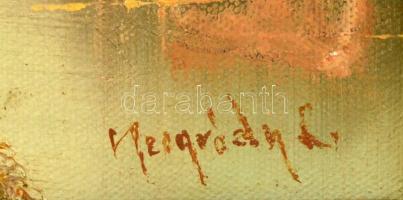 Neogrády jelzéssel: Távoli hegycsúcsok. Olaj, karton, hibás keretben, 20×24