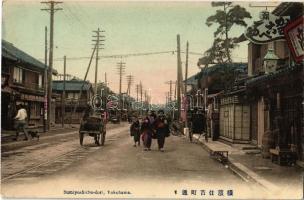 Yokohama, Sumiyoschicho-dori, street view with rickshaws (EK)