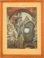Orbán jelzéssel: Elhagyott templom. Pasztell, papír, üvegezett keretben, 31×22 cm
