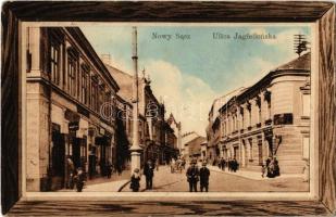 1914 Nowy Sacz, Nowego Sacza, Neu Sandez, Újszandec; Ulica Jagiellonska / street view with shops