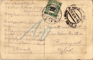 1914 Nowy Sacz, Nowego Sacza, Neu Sandez, Újszandec; Ulica Jagiellonska / street view with shops