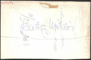 Fejes László: Gábor Miklós (1919-1998) portréja, pecséttel jelzett, feliratozott fotó, tetején sérül...