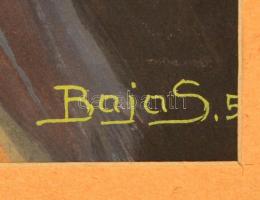 Baja jelzéssel: Virág csendélet, akvarell, papír, paszpartuban, 23×31 cm