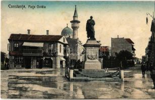 Constanta, Piata Ovidiu, Coafor, Foto-Arta / square, statue, shops