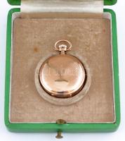 14 K arany, női zsebóra. Vésett tokkal, működő, szép állapotban, óratartó dobozzal / 14 C women'...