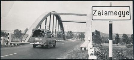 1967 Zala megye, Zala híd, sajtófotó, felületén törésnyom, szakadás, 10×21,5 cm