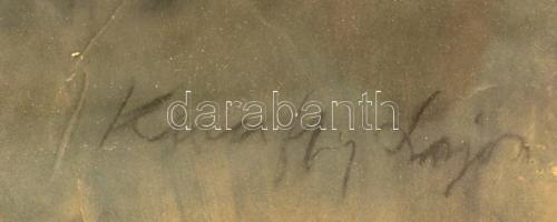 Kunffy jelzéssel: Férfi portré. pasztell, papír, szakadásokkal, üvegezett keretben, 70×50 cm