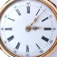 14 K arany, női zsebóra. Vésett tokkal, Működő állapotban, óratartó dobozzal / 14 C women's gol...