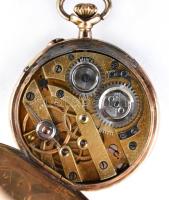 14 K arany, női zsebóra. Vésett tokkal, Működő állapotban, óratartó dobozzal / 14 C women's gol...