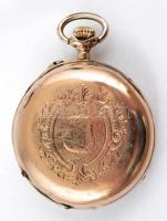 14 K arany, női zsebóra. Vésett tokkal, Működő állapotban, óratartó dobozzal / 14 C women's gol...