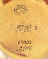 14 K arany, női zsebóra. Vésett tokkal, Működő állapotban, óratartó dobozzal / 14 C women's gol...