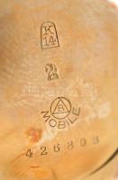 Duplafedeles 14 K arany, női zsebóra. Vésett tokkal, figurális díszítéssel, üveg nélkül de szép. műk...