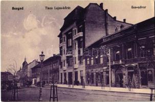 1919 Szeged, Tisza Lajos körút, Sas udvar, Blau Lajos, Eternit Pala, Hipp üzlete, létra (EK)