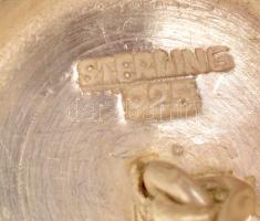 Ezüst csengő 925-ös, figurális fogóval 49 g, 7 cm