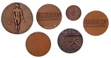 6db vegyes magyar és külföldi emlékérem tétel, közte "A Vállalat Kiváló Brigádja", "H...