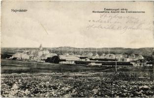 1914 Hajmáskér, Cs. és kir. tüzérségi lövőiskola, északnyugati látkép. Kiadja Szélessy Mihály - képeslapfüzetből