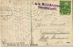 1915 Innsbruck von der Weiherburg 1809-1909 Tiroler Jahrhundertfeier. Andreas Hofer, J. S. Haspinger...