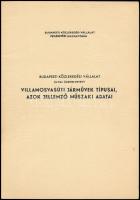 1973 BKV által üzemeltetett villamosvasúti járművek típusai, azok jellemző műszaki adatai. Közdok. 20p. Csak 230 példány.