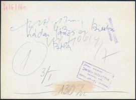 1971 Kádár János (1912-1989) és Biszku Béla (1921-2016), Vigovszki Ferenc pecséttel jelzett fotója, ...