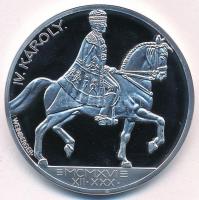 1916. "IV. Károly és Zita királyné" ezüstözött fém "R" jelzésű replika emlékérem...