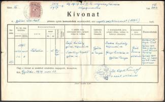 1939 Gyula, Apor Vilmos címzetes apát, plébános, későbbi győri püspök által kitöltött, aláírt keresztelési anyakönyvi kivonat
