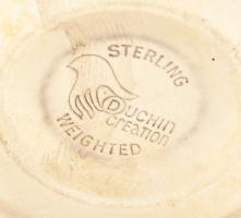 Jelzett (Duchin creation) ezüstözött alpakka ötágú gyertyatartó, m:25 cm