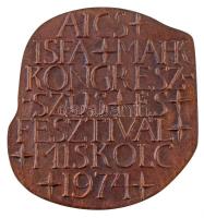Asszonyi Tamás (1942-) 1974. "AICS, ISFA, MAHK Kongresszus és Fesztivál, Miskolc 1974" Br ...